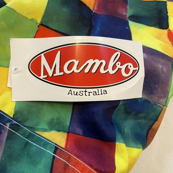 Mambo Australia Men Size M Swim Trunks Multi-Color Tiles Side Pocket NWT $48 - Picture 11 of 16